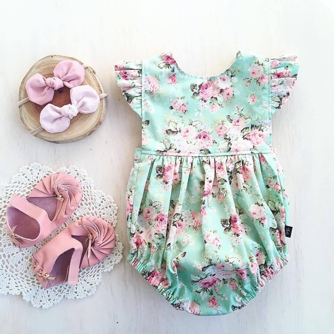 Girl Jumpsuits Girl Romper Infant Jumpsuits Sun suit Summer Clothes Outfits 0-18M For Girls In Floral Design