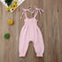 Baby Summer Clothes Sleeveless Strap Pants Solid Overalls Cotton Outfits Jumpsuits/ Romper for Girls