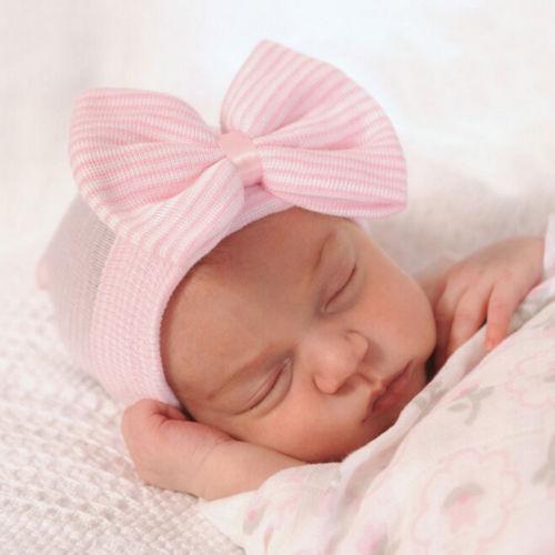 Adorable Newborn Toddler Baby Infant Girl Comfy Big Bowknot Caps Warm Beanie Hat Accessories For Baby