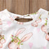 Modern Luxury Baby Girls Bunny Floral Off shoulder Romper Jumpsuit Outfits For Baby Girl