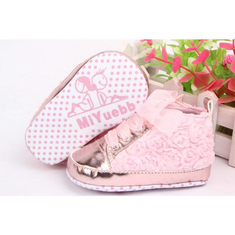 Baby Girl PU Leather Shoes Non-slip Lace Floral Embroidered Soft Shoes Toddler Kids Shoes