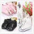 Baby Girl PU Leather Shoes Non-slip Lace Floral Embroidered Soft Shoes Toddler Kids Shoes