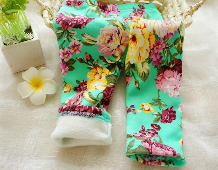 New Luxury Autmn Print Design For 0-2 Years Kids Winter Baby Girls Leggings Floral Print Casual Thick Pants for Kids clothing Cotton Warm Children's Trousers