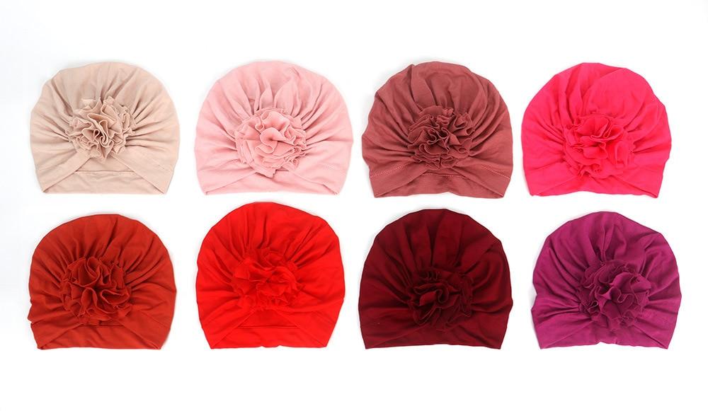 New Fashion Elegant Flower Baby Hat Newborn Elastic Baby Turban Hats for Girls In Modern Design