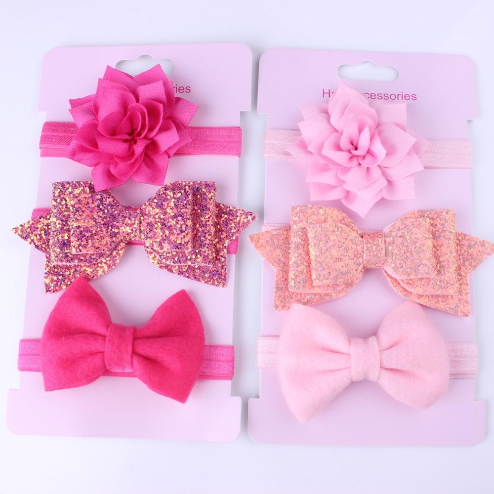 Baby Girls Headband Set Bow Knot Head Bandage Kids Toddlers Headwear Flower Hair Band Infant Clothing Accessories