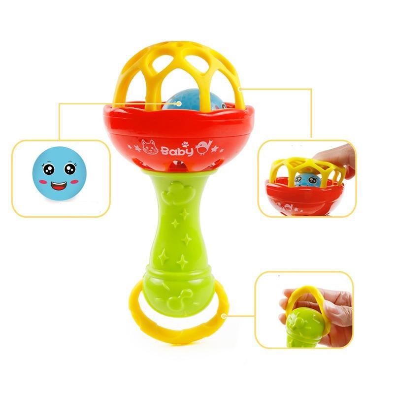 Baby Rattles toy Intelligence Grasping Gums Plastic Hand Bell Rattle Funny Educational Mobiles Toys For Baby and Kids