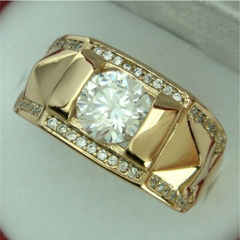 Luxury Rings For Women Modern Rich Fashion Set Ring Elegant Cubic Zirconia Yellow Gold Color Great Wedding Engagement Accessories