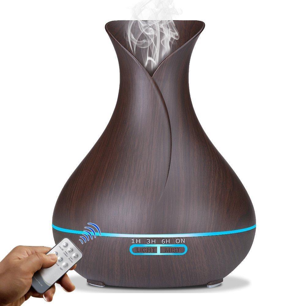 500ML Essential Oil Diffuser Waterless Auto Off,Seven Color Ultrasonic Aromatherapy Humidifier with Adjustable Mist Model,Diffuser for Bedroom Bathroom Home Office spa Yoga