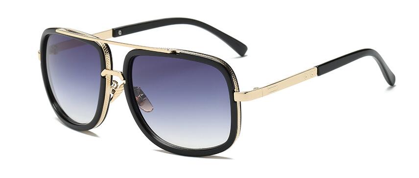 Classic Brand Luxury Square Gold Metal Frame Woman and Man Unisex Top Oversized Bog Frame Elegant Sunglasses For Summer  Designer