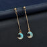 New Modern Fashion Blue Space Universe Elegant Moon Star Luxury Earrings For Women Perfect Gold Color Universe Planet Circle Asymmetry Trendy Long Earrings