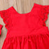 Modern Baby Girl Ruffle Red Lace Romper Party Cotton Dresses with a headband for Newborn And Girls 0-24Months