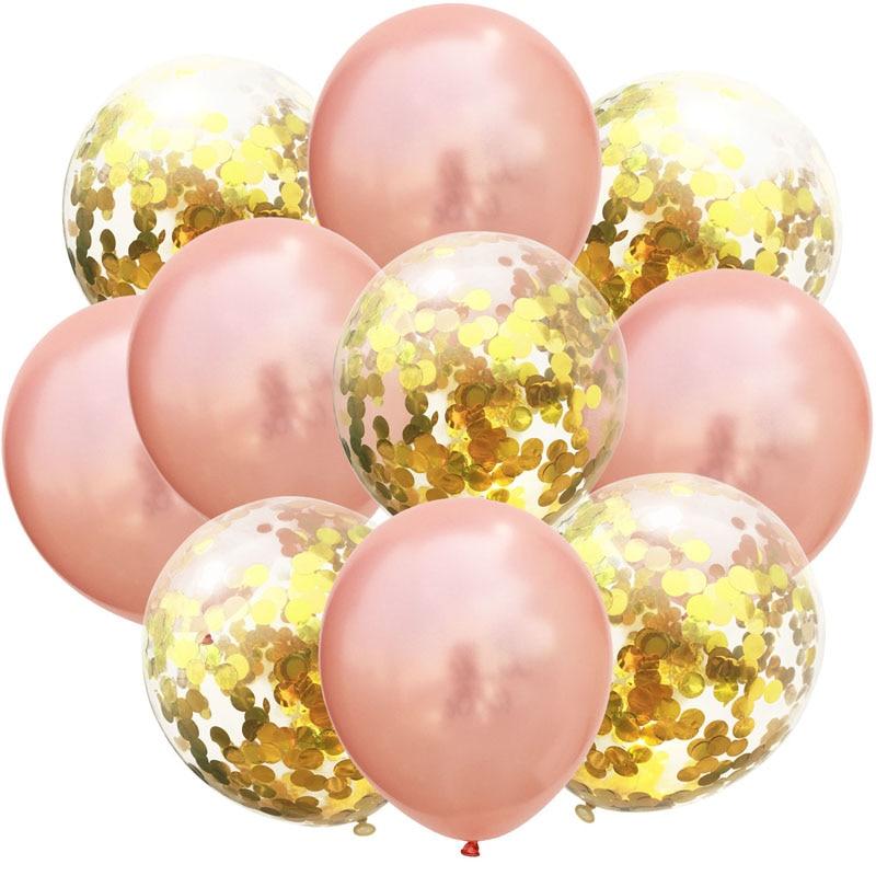 20pcs 12inch Latex Balloons And Colored Confetti Birthday Party Decorations Mix Rose Wedding Anniversary Kids Gift Helium Ballons In Luxury Modern Design