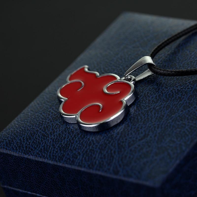 New Modern Japanese Anime Cosplay  Akatsuki Elegant Red Cloud Sign Metal Pendant Luxury Necklace Women Men Necklace