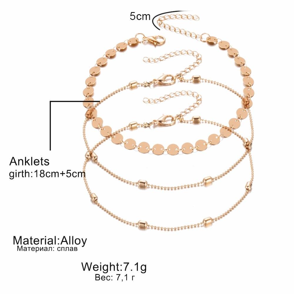 NEW 2020  Luxury High Quality Bohemian Multilayer Beads Anklets Brecelets For Women Fashion Sequins Anklet Bracelet Foot Jewelry