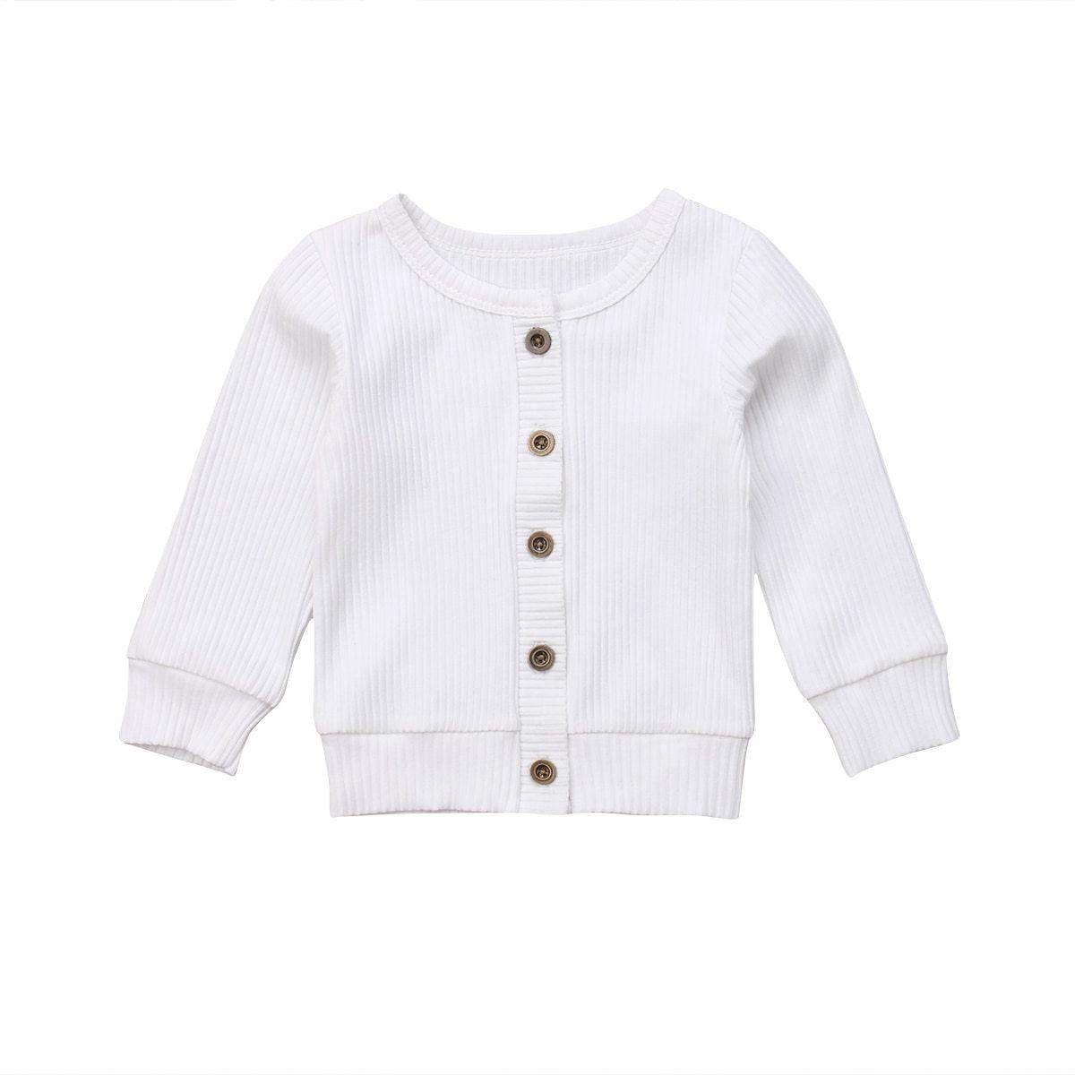 Newborn Infant Kids Baby Girls Clothes Button Knitted Sweater Cardigan Coat Tops For Girls In Classic Design