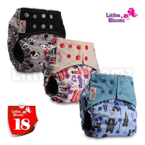 Modern Luxury Printed Washable Real Cloth Pocket Nappy,3 nappies/diapers Set For Girls and Boys Baby In Elegant Style