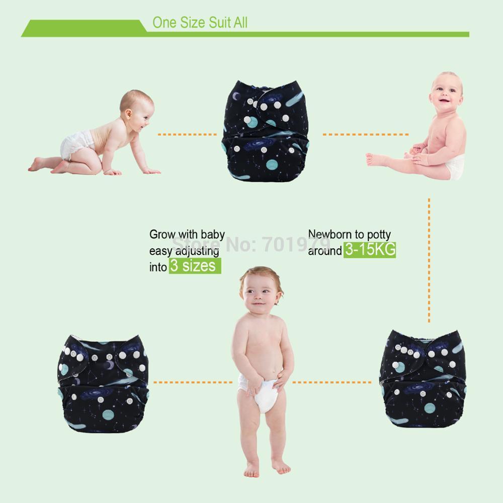 ModernLuxury Printed Baby Cloth Diaper Reusable Cloth Nappy Snap Adjustable Pocket Diaper Nappies For Baby Kids