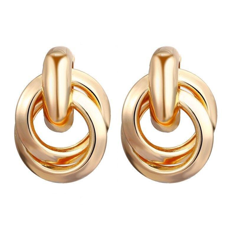 Trendy Gold Twisted Modern Small Stud Earrings Metal Statement Elegant Earring Prisoner Classic Luxury Minimalist Beautiful Jewelry