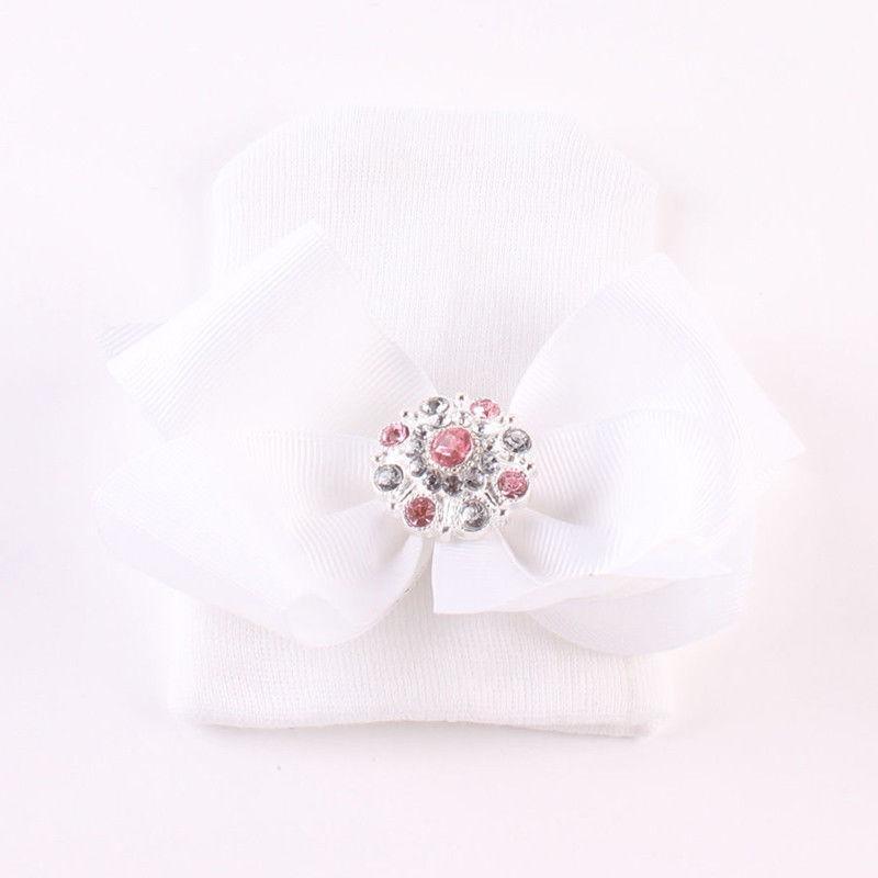 Cute Newest Newborn Baby Girl Comfy Bowknot Cap Elegant Beanie Design Fashionable Babies  Hat