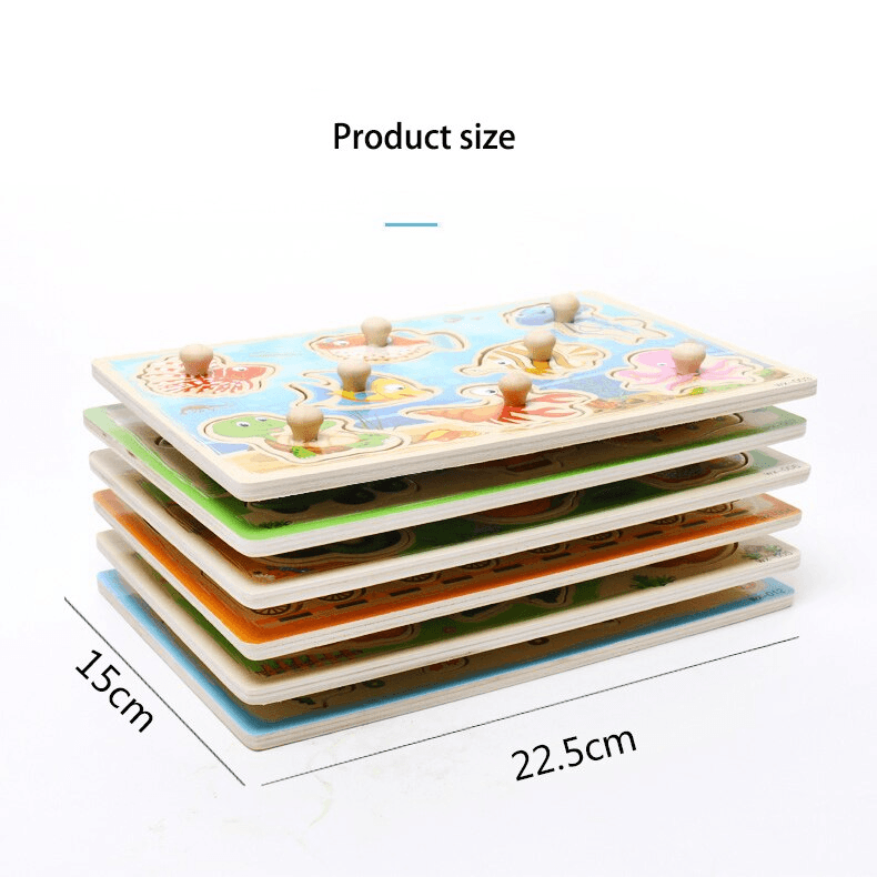 New Hand Grab Board Wooden Puzzle Toys for Children Cartoon Animal Fruit  Kids Baby Early Educational Learning Toy