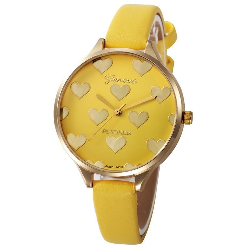 Elegant Luxury Women Wacth With Heart Pattern Women Watches PU Leather Quartz Watch Ladies Watch For Women Ladies and Girls