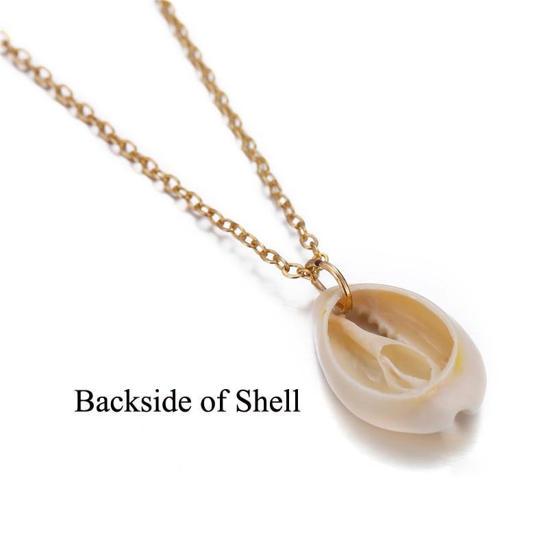 Handmade Luxury Modern Summer Beach Trend Style Bohemian Cowrie Conch Shell Pendant Necklace for Women