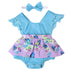 Summer Princess Floral Romper Dress For Baby Girl with Lace Sleeve+Headband For Little Princess