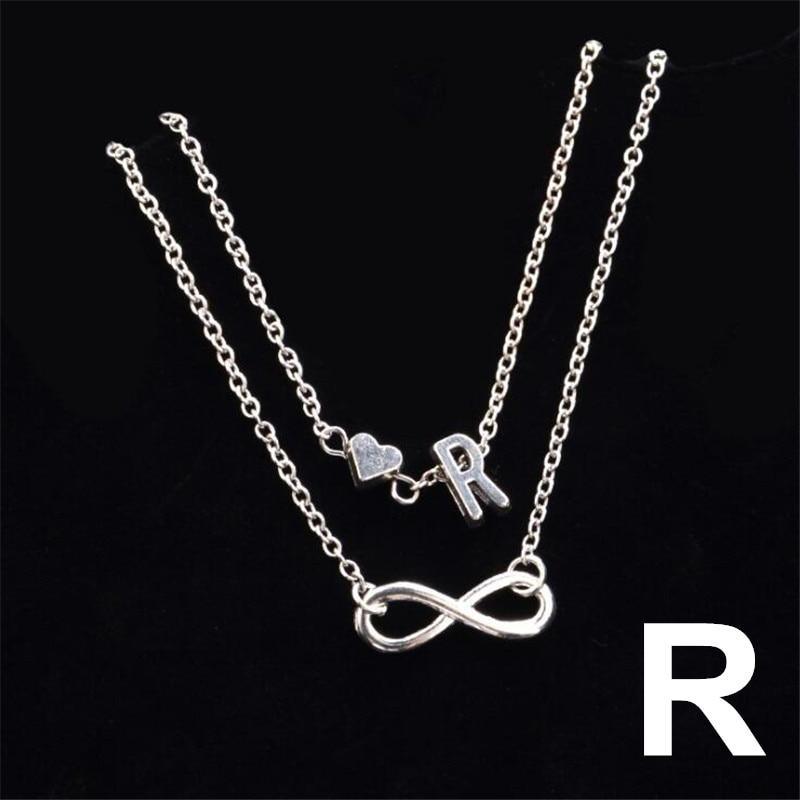 Anklet Heart Infinity Silver Color Ankle Bracelet 26 Letter Anklets For Women Foot Jewelry Style