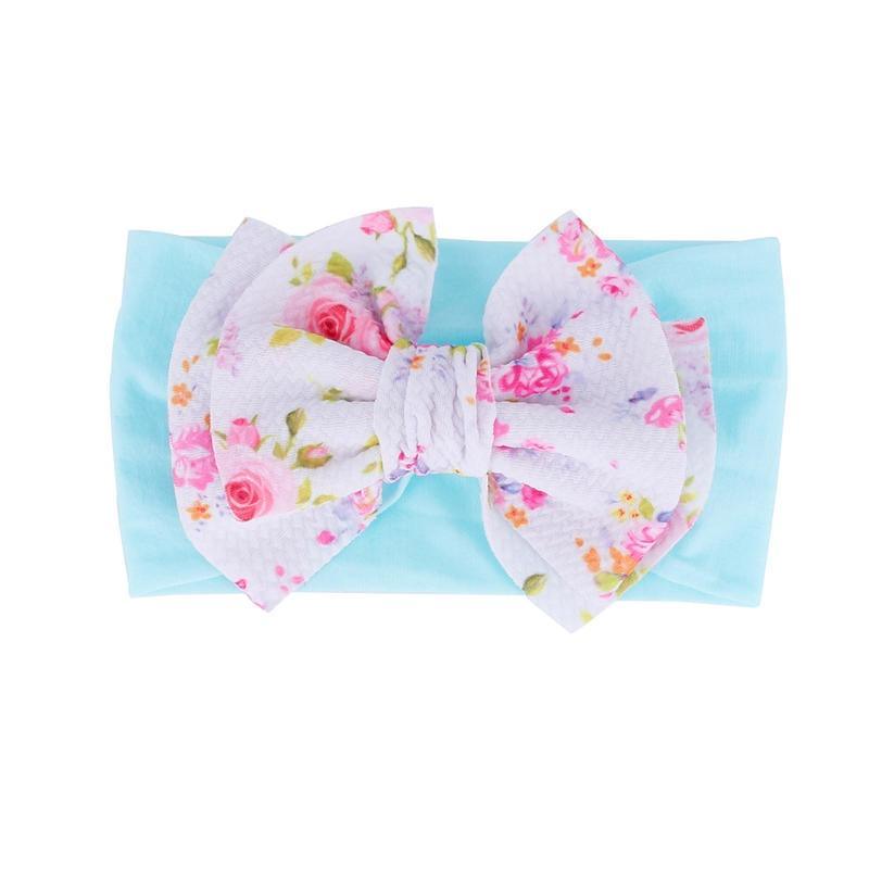 Modern Fashion Floral Headband Newborn Baby Elastic Hairbands Pearl Fresh Style Bow Knot For Girls