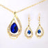 Unique Design Double Layer Water Drop Jewelry Sets for Women Fashion Crystal Necklace Earrings Bridal Wedding Jewelry Sets Gift