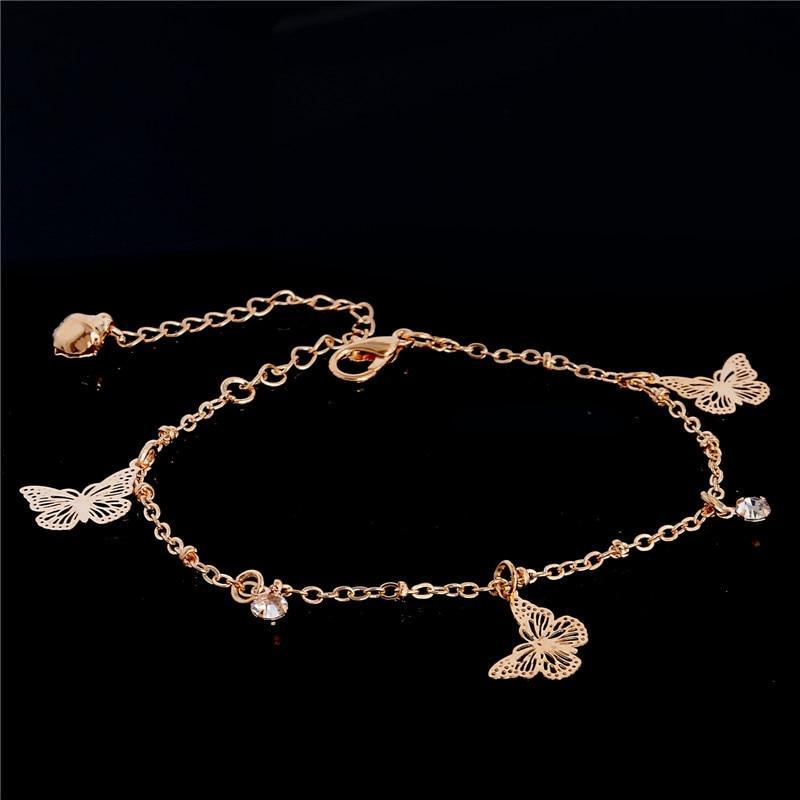 New Arrival Butterfly and Owl Charm Anklet Bracelet For Women Gold-Color Bracelet Foot Chain Ankle jewelry