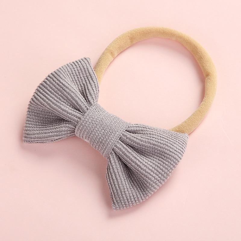 Baby Headband Bow Headbands For Girl Corduroy Head Band Thin Nylon Hairband Newborn Kids Hair Accessories Bow For Kids