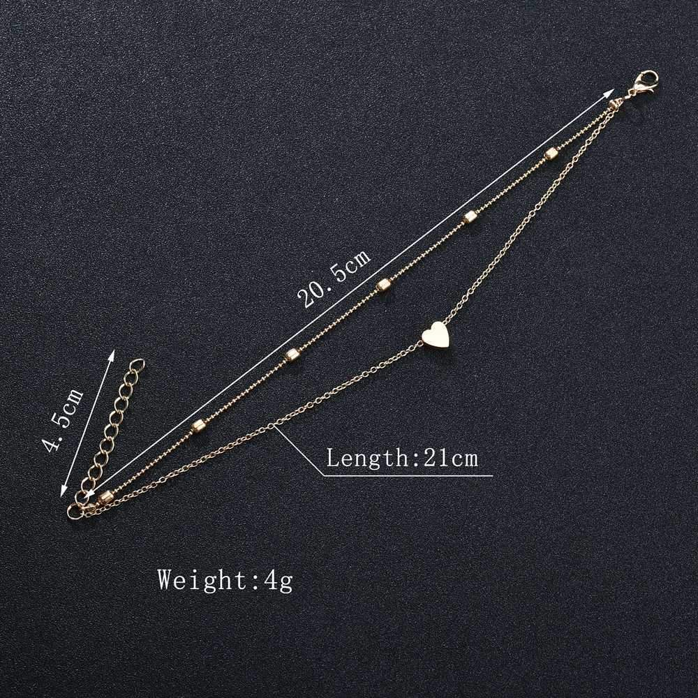 Luxury Modern New Trend Simple Heart Female Anklets Barefoot Leg or On Foot Ankle Bracelets For Women Jewelry Style