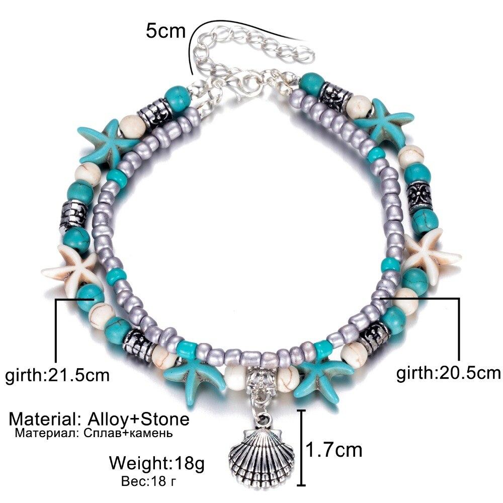 Handmade Shell Beads Anklets For Women New Multi Layer Anklet Leg Bracelet Bohemian Chain Jewelry Leg Brecelets