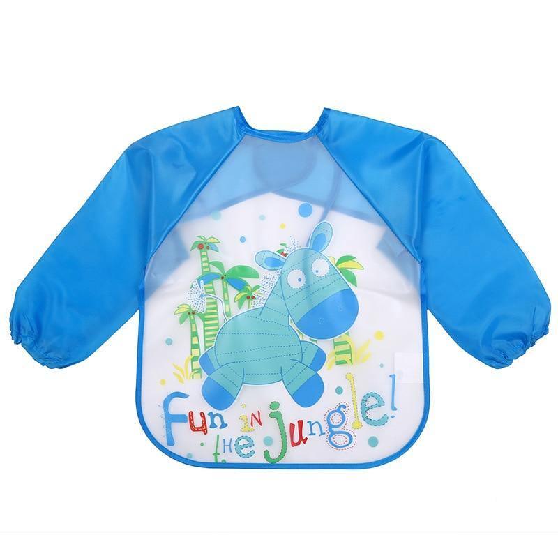 Waterproof Long Sleeve Girl Bibs Kids Burp Cloth Feeding Bib with Pocket Bib For Kids