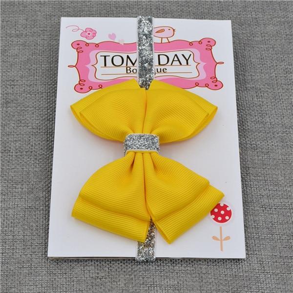 Luxury New Baby Hair Bow Flower Headband Silver Ribbon Hair Band Handmade Hair Accessories Bow for Children