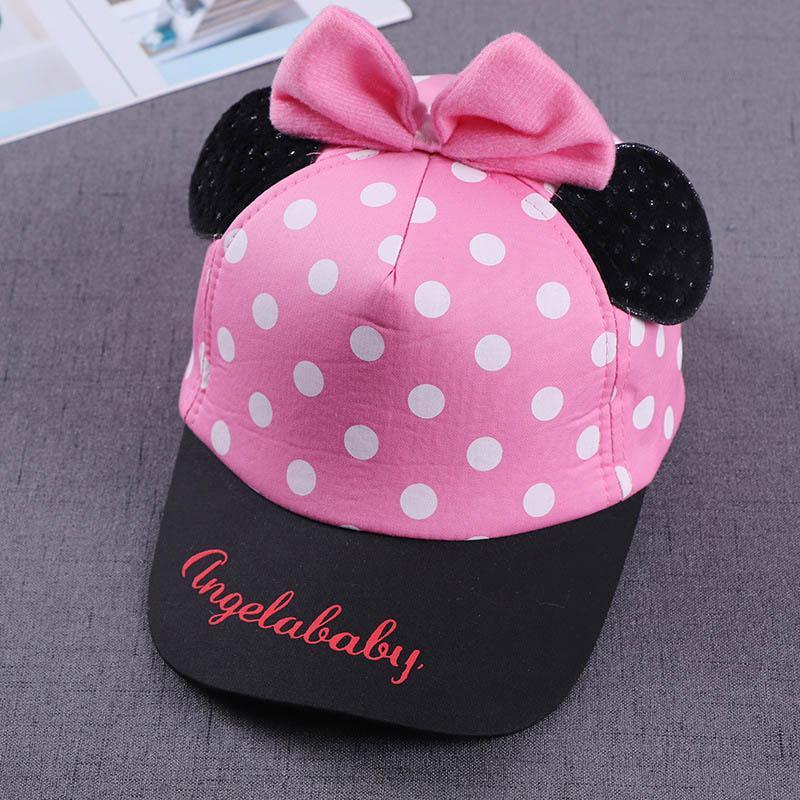 Modern Cartoon Big Bow Baby Hat Cap Kids Knitted Cotton Beanie  Warm Girls Double Pompom Hats