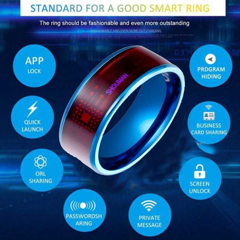 Fashion Men's Ring Magic Wear NFC Smart Ring Finger Digital Ring for Phones With Functional Couple Stainless Steel Ring