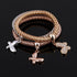 Crystal Owl Heart Charm Bracelets And Bangles Gold Alloy Elephant Anchor Pendants Rhinestone Bracelets For Women