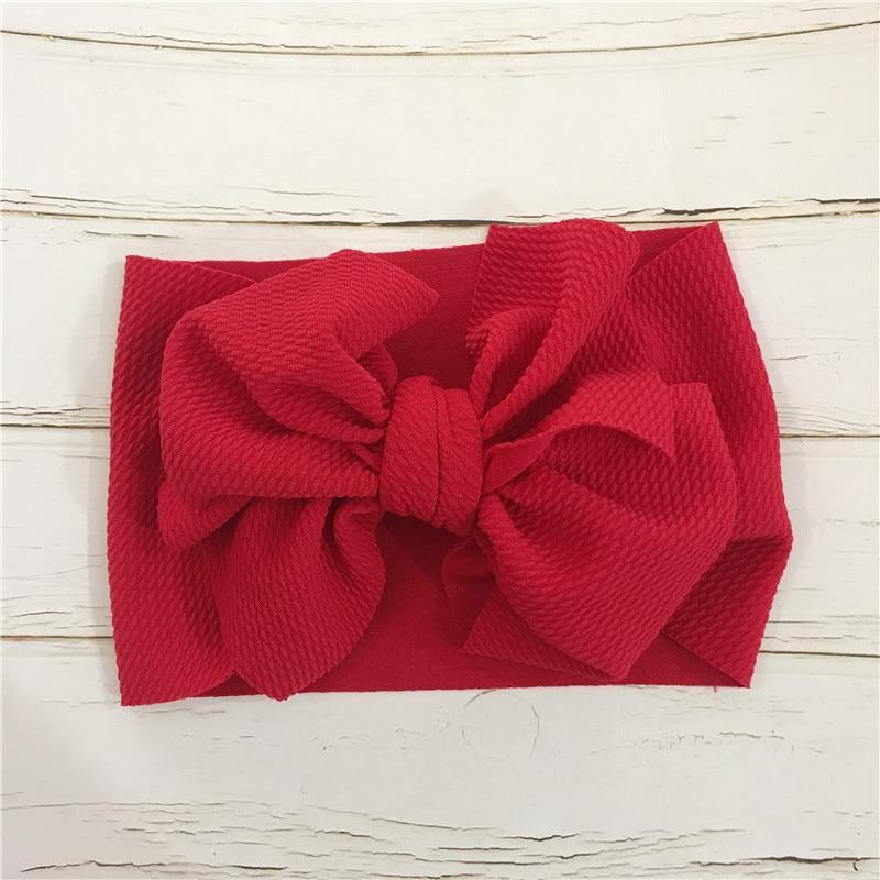 Bog Bow Infant Headband Newborn Toddler Baby Girl Boy Headwear Solid Bowknot Soft Turban Knot Hairband For Girls