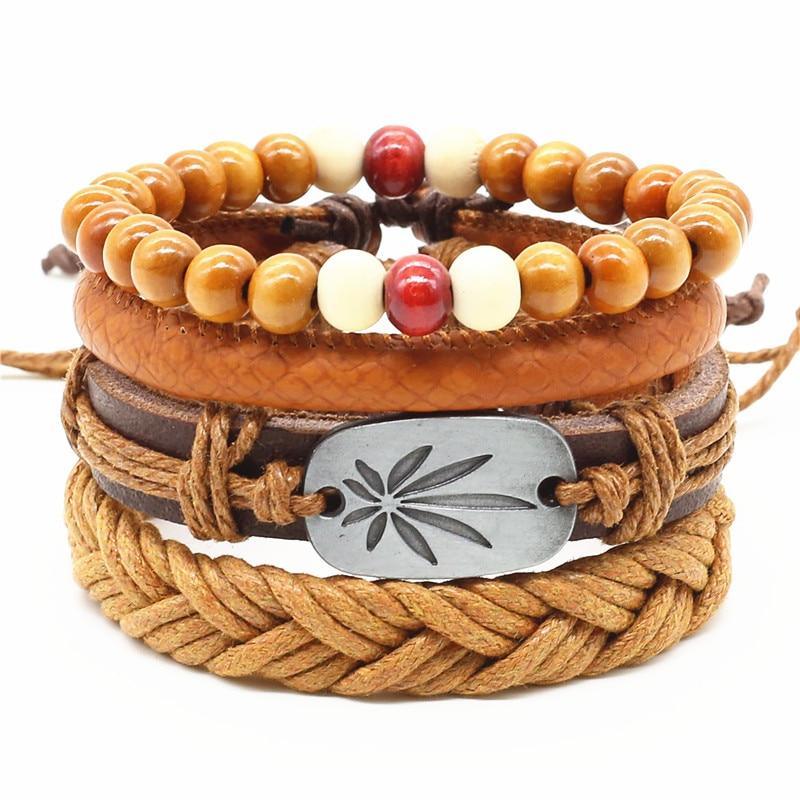 Handmade Modern Fashion New Luxury Wood Bead Charm Amazing Premium Leather Elegant Bracelet For Women