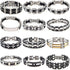 Men Stainless Steel Link Chain Bracelets & Bangles Men's Cuff  Wristband Biker Motorcycle Black Silicone Bracelet