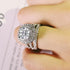 Trendy Luxury Big 925 Sterling Silver Engagement Diamond Ring for Women and Ladies