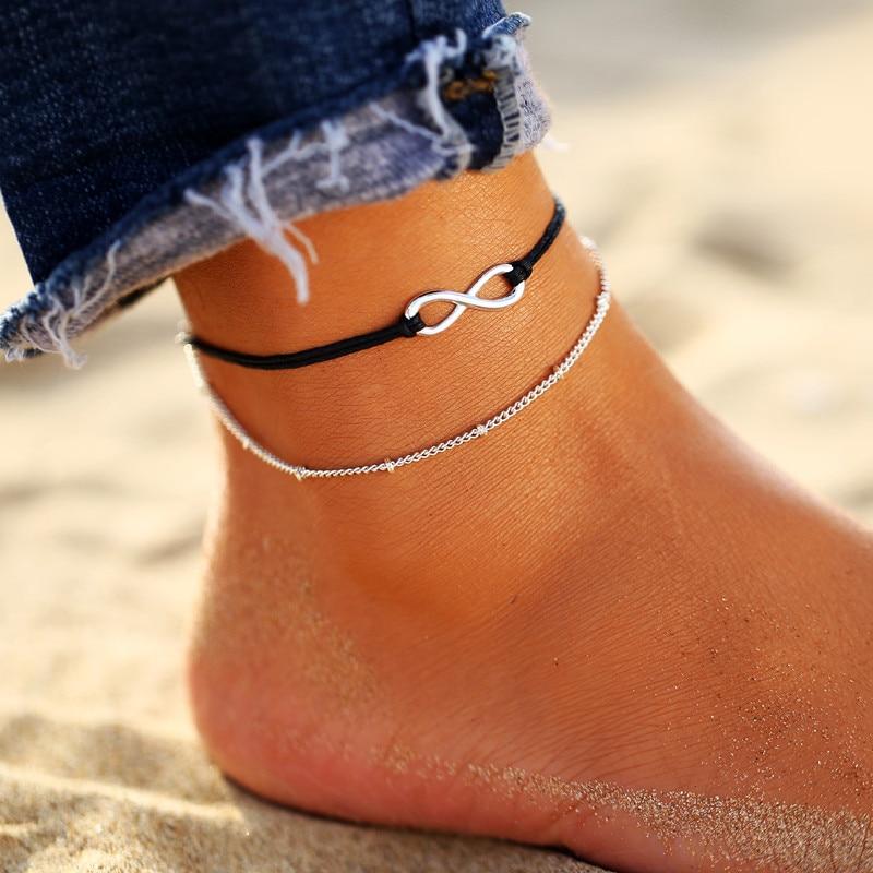 Starfish Pendant Anklets For Women Stone Beads Shell Anklet Bohemian Bracelets Jewelry