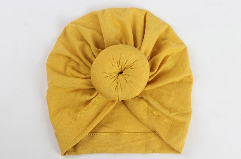 Newborn Toddler Baby Girl Turban Cotton Beanie Hat Warm Soft Cap Solid Knot Soft Wrap In Modern Style