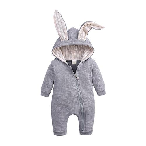 Winter Baby Rompers Newborn Boys Girls Clothes Rabbit Ear Hooded Jumpsuit infant In Luxury Rabbit Design