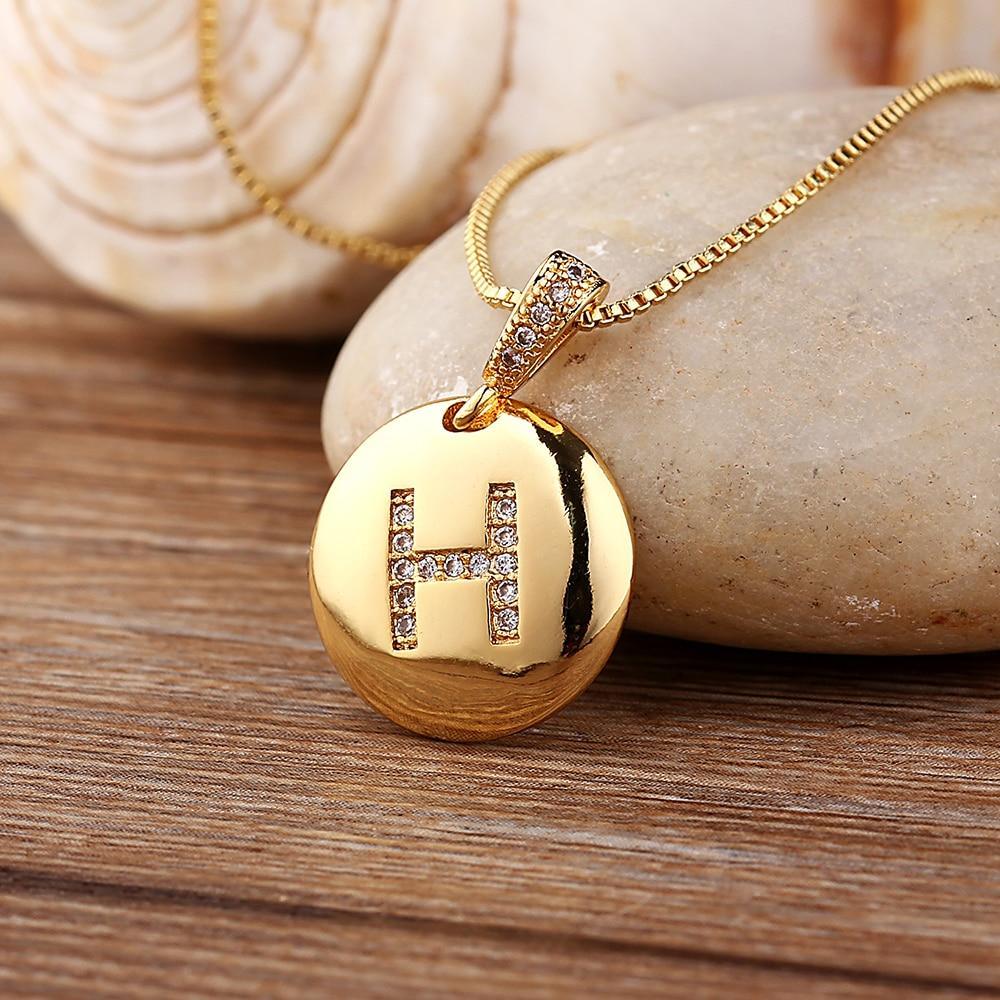 Women Girls Initial Gold Letter A - Z  Necklace Luxury Jewelry Perfect Gift Cool Style For Girls