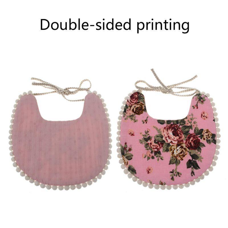 Modern Handamde Saliva Towel Floral Vintage Newborn Double Side Bibs Boys Girls Props Bandana Countryside Bib For Kids