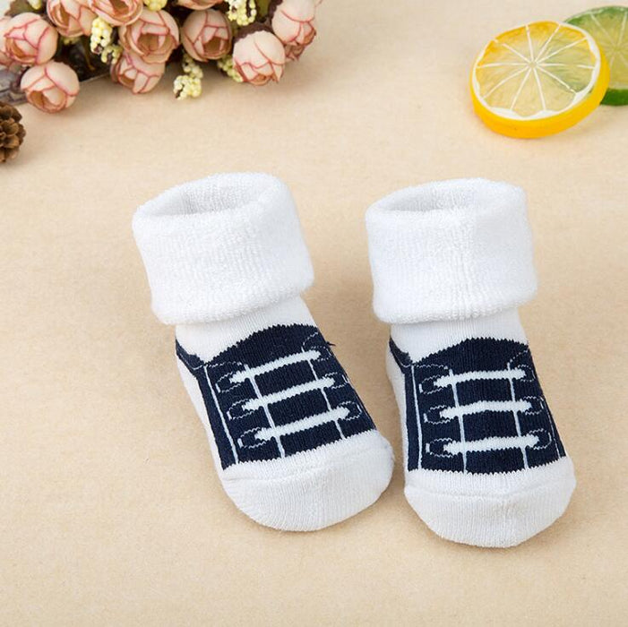 1 Pair Newborn Cotton Striped Warm Slippers Socks For Baby Girls And Boys Very Comfortable And Soft Material