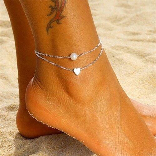 Crystal Luxury Anklets For Women Gold Silver Color Bohemian Brecelet Anklet For Leg  Strap Jewelry
